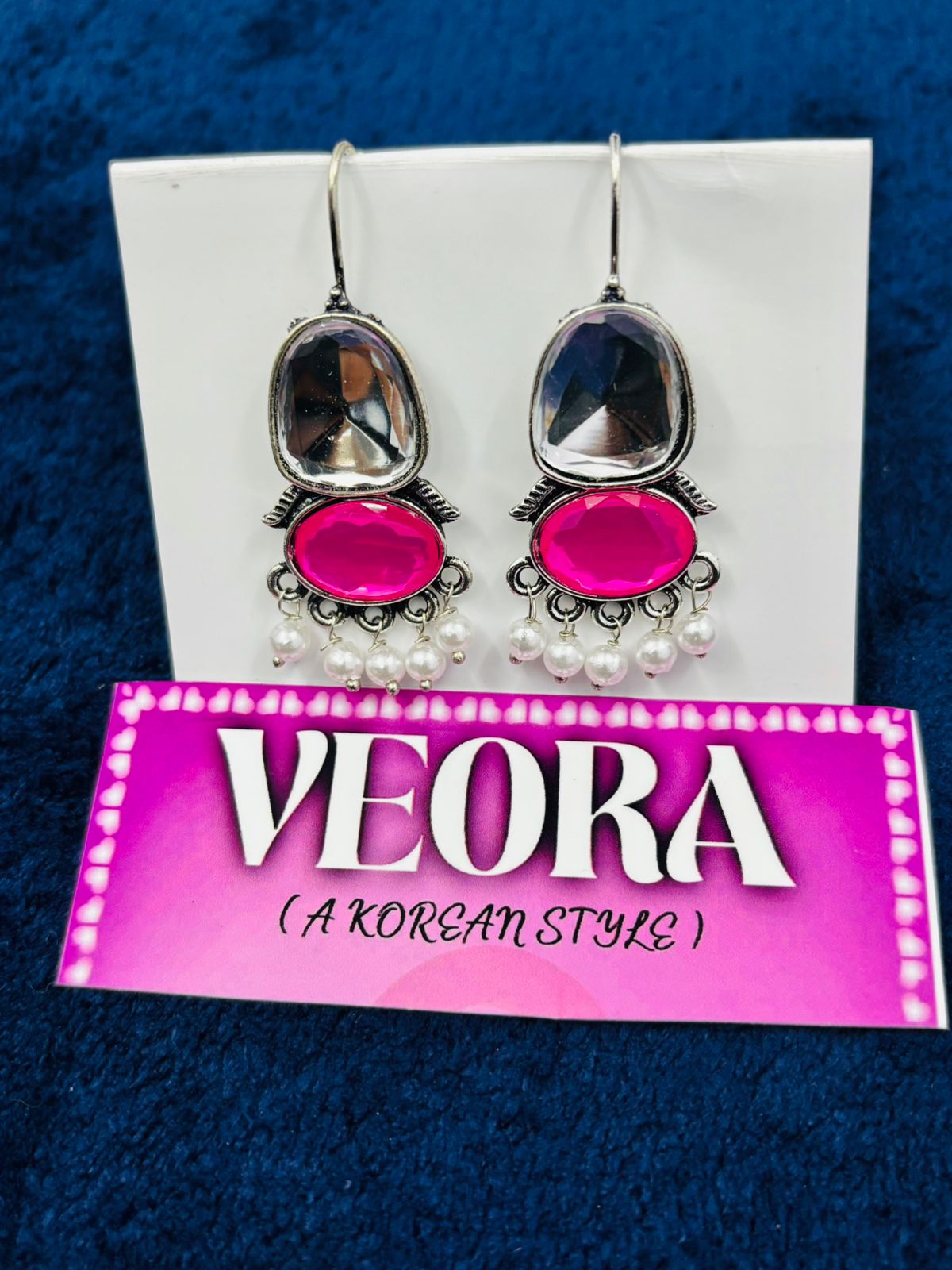 Luxery Best with pink colour Earrings set Of 1