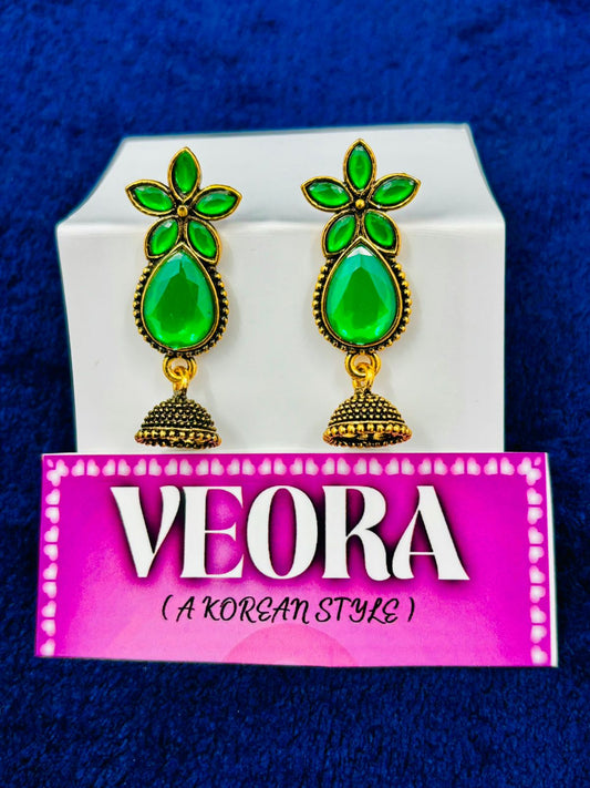 Luxery Green colour Earrings set Of 1