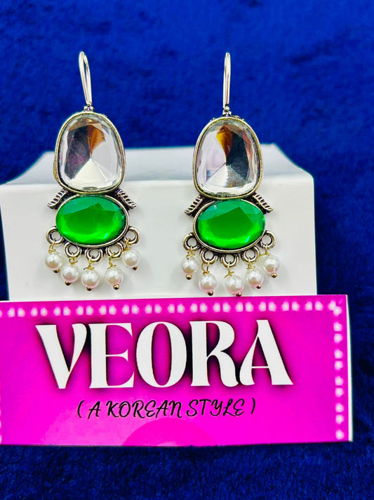 Luxery Green colour Earrings set Of 1