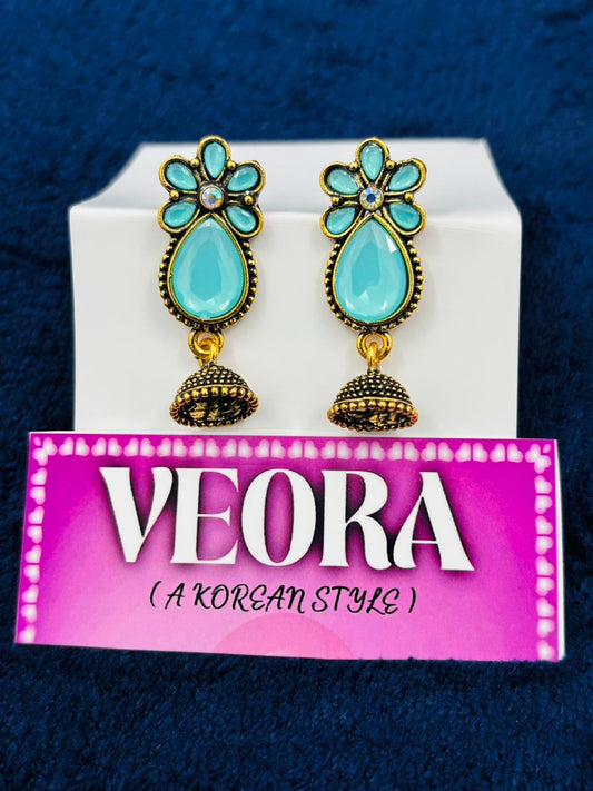 Luxery sky Blue  colour Earrings set Of 1