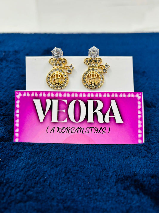Luxery dollar design  gold colour Earrings set Of 1