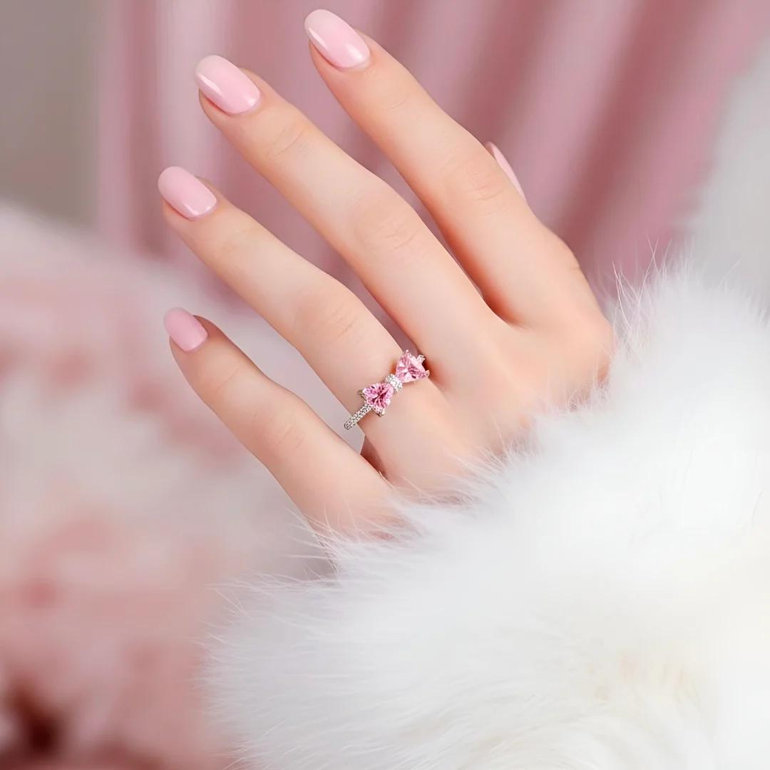 Pink 🩷 Ring For Your Girl 😍 gorgeous Korean Style Ring