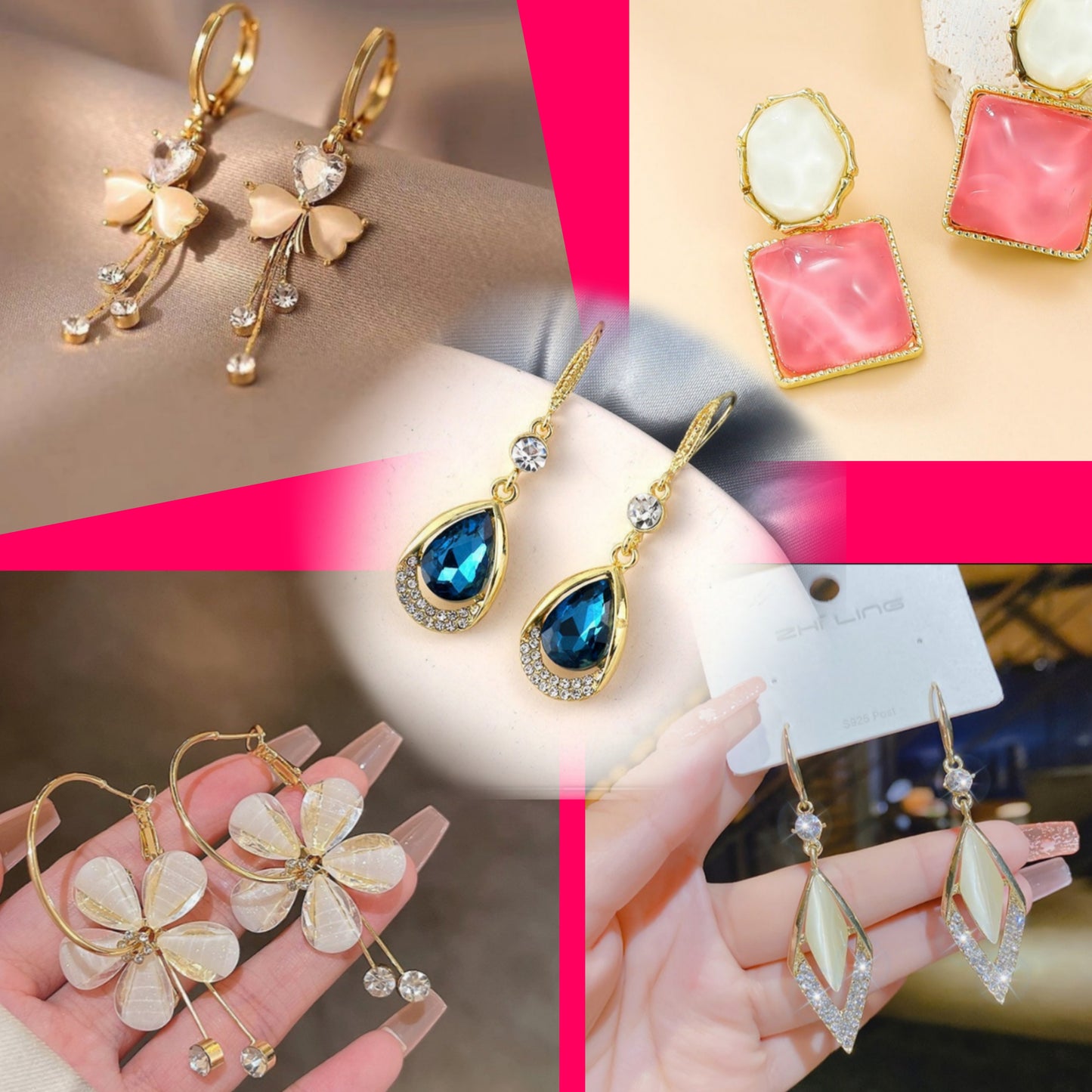 Set Of 5 Korean Style Earrings Set 😍